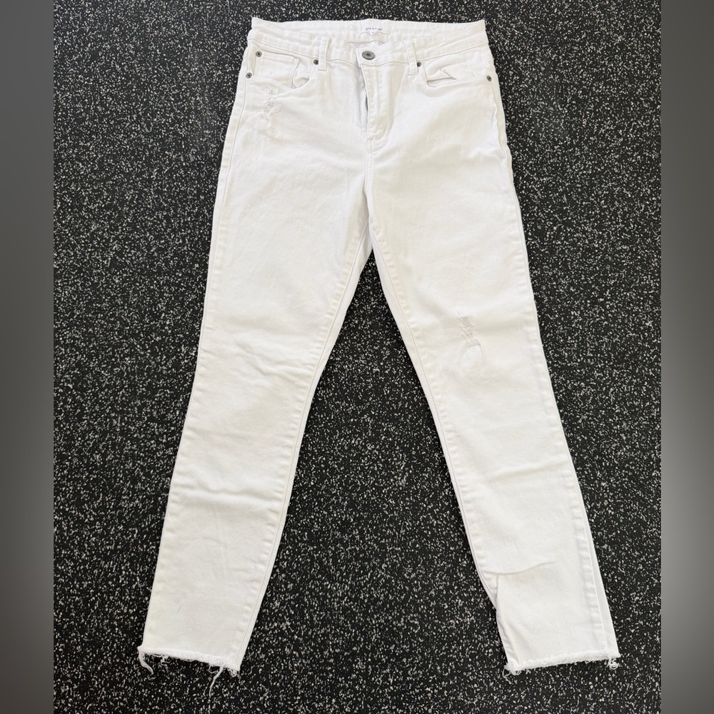 STS Blue Women's High Rise Ankle Skinny Jeans in White